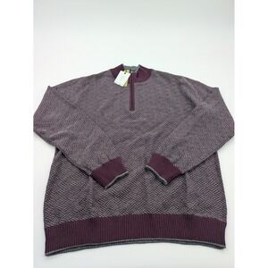 Robert Graham DRACO Lattice Pullover Men XL X-LARGE‎ Maroon Classic Fit